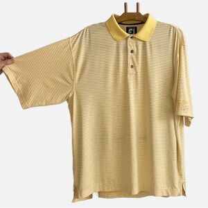 Footjoy FJ Men’s Prodry Lisle Golf Polo Short Sleeve Shirt Sz XL Striped Branded